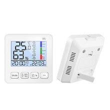 ASWRTYJO ABS Large-Screen Temperature Humidity Meter with Clock Household Electronics