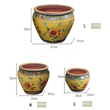 XYIANG Artistic Color Painting Pattern Planter Creative Animal Little Mexican Colored Ceramics Outdoor Flower Pot Vintage Garden Patio Balcony Decor Plant Pot Hallway Corridor P (Green 51 * 39CM)
