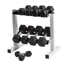 CAP Barbell Rubber Coated Dumbbell Set with Storage Rack (150-Pound) Black