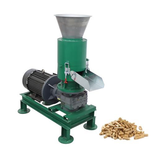 HayWHNKN 8mm Wood Pellet Machine Wood Pellet Mill Machine Sawdust Pelletizer Machine for Corn Straw Powder Sawdust Peanut Shells 220v 60HZ 7.5kw