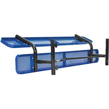 Global Industrial 96" Perforated Metal Outdoor Picnic Bench with Backrest Blue