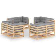 MNCVXAXG 8 Piece Patio Lounge Set with Cushions Solid Pine Wood