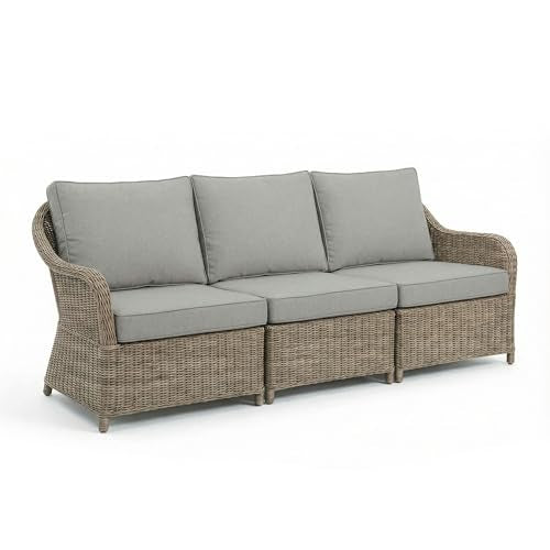 Martha Stewart Lily Pond 3-Seat Modular Patio Sofa, Gray
