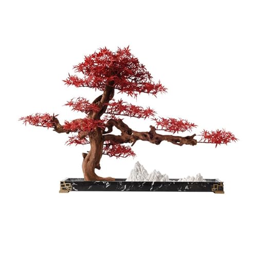 YXIANG56Q Fake Plants Zen Simulation Red Maple Leaf Ornaments Entrance Study Office Coffee Table Bonsai Ornaments Upscale Decorations Bonsai Tree, yuqing2022