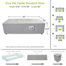 42" Rectangular Outdoor Propane Fire Pit Table with LED for Outside Patio