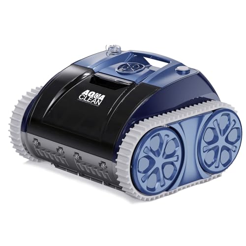 AquaClean AC1000 PRO Cordless Robotic Pool Cleaner, Up to 1500 sq. ft., Climbs Pool Walls, Blue, ABS Material, Rechargeable, Fast Charging
