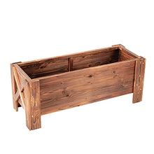 ZOCWJK Wooden Garden Plant Stand Storage Rack Raised Bed for Vegetable Flower Pots Outdoor Patio Planters Flower Box with Trough Planter Grops,
