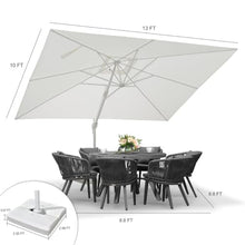 OROTLECT 10' x 13' Rectangular Economical Large Cantilever White Umbrella with White Base