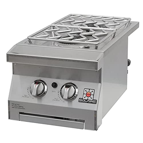 Solaire Double Built-In Side Burner for Propane Grills, Stainless Steel