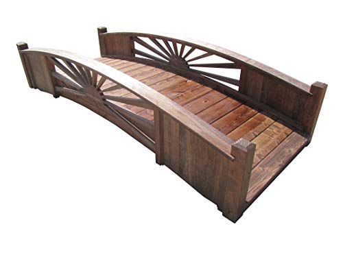 SamsGazebos Sunburst Garden Bridge 8 ft Brown