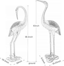 Exoraspaces Bird Garden Statue Set of 2 Outdoor Sculpture, Antique Bronze