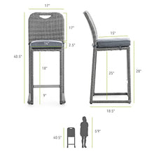 Greemotion USA Cyprus 6-Piece PE Wicker Outdoor Chairs with Cushions Grey