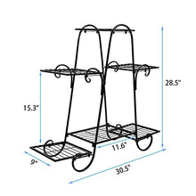 MIIKHI Plant Stand 6-Tier Plant Stand for Indoor and Outdoor Black Metal Flower Pot Shelf Multi-Tiered Plant Pot Holding Display Rack Flower Stand