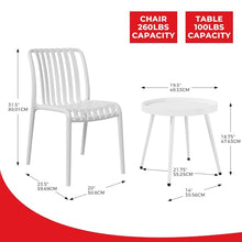Costaelm Sunshine 3-Piece Outdoor Patio Bistro Balcony Furniture Set with Stackable Chairs, White