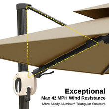EAST OAK 10ft Square Patio Umbrella Tan