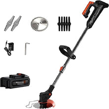 AMYYTL Cordless Grass Strimmer Electric Lawn Mower, Home Small Walk-Behind Lawn Mower with 3 Styles 9000mA Battery Rechargeable Portable Weeder for Garden Lawn Shrub Trimming Outdoor