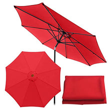 FKTHYO Parasols 6 Ribs/8 Ribs Parasol Sun Umbrella Replacement Cloth, 2.7M/300cm Garden Parasol Canopy Cover for Patio Sun Umbrella, Anti-Ultraviolet, Waterproof Parasols,Red-2.7m/8.8ft (8ribs)