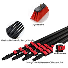 TOOJUN 20-36ft Water Fed Pole Kit Retractable Window Cleaning Pole Photovoltaic Panel Cleaning Tool Water Spray Cleaning Brush (4 Water Pores),6m/20ft