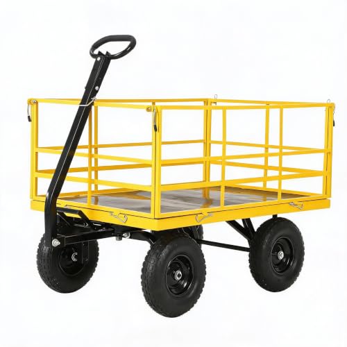 Litake Heavy Duty Metal Garden Wagon Cart,1500LBS Capacity,13 Inches Tire