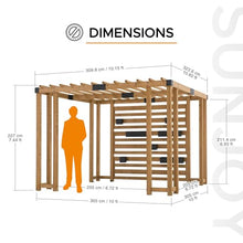 SummerCove Cedar Framed Pergola 10 x 10.5 ft with Adjustable Hanging Planters Wood Color