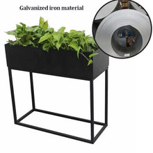 Dalumian Raised Garden Bed, Standing Garden Stand with Drainage Holes, Metal Elevated Planter Box, Rectangular Planter for Herbs and Flowers, Indoor Outdoor (Black)(100 * 25 * 80cm)