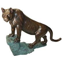Design Toscano Cougar on a Rock Cast Bronze Garden Statue Two Tone Bronze & Verdigris