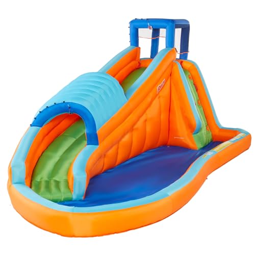 BANZAI Surf Rider Inflatable Water Park with Waterslide, Pool, and Sprinklers Multicolor