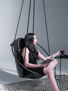 Mern Living Faux Leather Hanging Egg Chair – Handmade Hammock Swing Chair for Bedroom, Indoor & Outdoor Patio Swing, 275 lbs Capacity, Double-Layered Leather