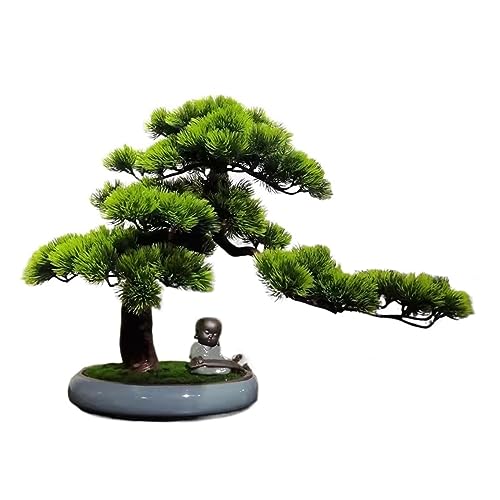 Artificial Bonsai Simulated Pine Bonsai Decoration Pine Bonsai Living Room Indoor Artificial Bonsai Decoration for Home Office (Color : Gold) (Gold)