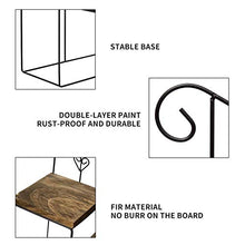SIDUFHAOPKLL 3 layer Decorative Iron Plant Rack Stand Plants Succulent shelf Stair Wall hanging Desktop flower stand +wood plate