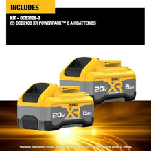 DEWALT 20V MAX XR 8Ah POWERPACK Lithium Ion Battery, 2-Pack (DCB2108-2)
