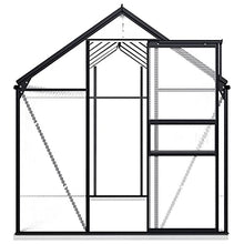 Outdoor Large Space Greenhouse, 26.6 Square feet, Polycarbonate Panels, Aluminum Support Structure, Drainage System, Ventilation ( Color : Anthracite , Size : 74.8" x 145.7" x 52" )