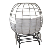 Sunnydaze Double Outdoor Egg Chair with Legs - 2-Seat Glider Rocking Egg Chair with Cushions and Pillows - Gray