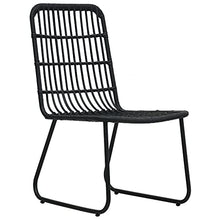 Heofavd 5-Piece Black Outdoor Dining Set31.5 Square Glass Top Table with Stackable Chairs Durable Powder-Coated Steel Frame UV-Rated Poly Rattan Bistro Patio Furniture for Garden Balcony Backyard
