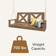 Porchgate Amish Heavy Duty 700 Lb Farmhouse Porch Swing W/Chains (5 Foot, Warm Walnut Stain)