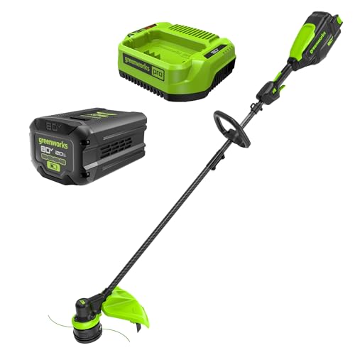 Greenworks 80V 16 in Carbon Fiber String Trimmer, 2.0 Ah Battery