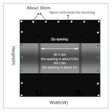 Outdoor Curtains with Zipper Door,PVC Waterproof Clear Tarp Curtains,Black Transparent Tarpaulin Side Panels for Pergola Gazebo Patio,Rain Curtains Tarpaulin with Grommets,W×H-3.6×2.1m(11.8 * 6.9ft)