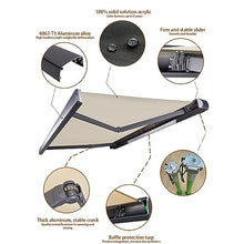 RNQZ Electric Retractable Awning with Lights, Patio Door Window Awning, Sunshade Shelter with Remote Control,Outdoor Canopy Patio Door Window Sunshade Shelter,with Lights,2X1.5M