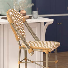 Flash Furniture 30 in Indoor/Outdoor Bar Stool, Natural/White, 2-Pack