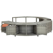 Spa-ombouwen - vidaXL Spa Surround Gray Poly Rattan - N/A - Grijs