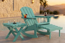 Patio Kingdom 6-Piece All-Weather HDPE Adirondack Rocking Chairs Set, Heavy Duty Sturdy Patio Rocker Furniture Suite for Large Backyard, Outside Deck & Fire Pit Conversation Area, Aruba Blue