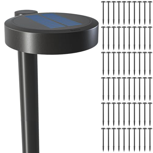 Sunco 60 Pack 2W LED Solar Pathway Walkway Backyard Garden Patio Residential Ambient Decorative Outdoor Light-MD4, 120 Lumens, Selectable CCT 2700K Soft White /4000K Cool White, Dimmable, 3.7V