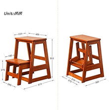 GAAHRQQQ Foldable Step Stool 2 Tier Step Stool Folding Solid Wood Flower Stand Household Ladder Chair Bench Seat Multifunction Indoor Indoor Outdoor Flower Stand Plant Stand