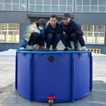 Zfmnoyev Canvas Fish Pond Pool, Circular Thickening Pool, Pool Above Ground, Large Collapsible Outdoors Tarpaulin, for Breeding Koi, Garden Lrrigation (Color : Blue, Size : 1.2x0.8m-900L/47x31in)