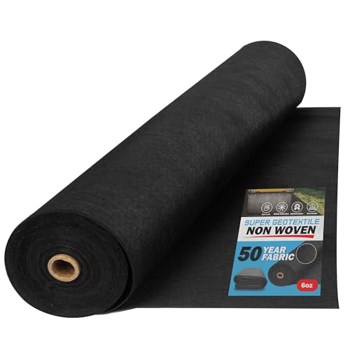 Super Geotextile 4, 6, 8 oz Non Woven Fabric for Landscaping, French Drains, Underlayment, Erosion Control, Construction Projects - 6 oz (8X100)