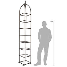 H Potter 8 Ft Garden Obelisk Trellis - Metal Rose Tower & Ground Stakes