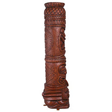 Design Toscano S/2 Grand Island Tiki Totem Statues Faux Woodtone Finish