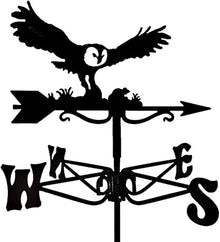 Weathervane Metal for roof Garden Yard Deluxe Retro Black weathervanes owl Wind Vane Wind Direction Indicator Decorations Garden Yard Farm Roof Mount Easy Use