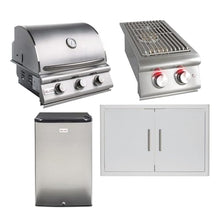 Blaze Prelude LBM 4-Piece 25-Inch Natural Gas Outdoor Kitchen Package w/Double Side Burner & Refrigerator - BLZ-3LBM126-NG-4PC-SC