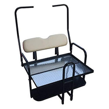 Performance Plus Carts Club Car DS Golf Cart Rear Flip Back Seat Kit for 1982-2000.5 - Factory Buff - Light Tan Black